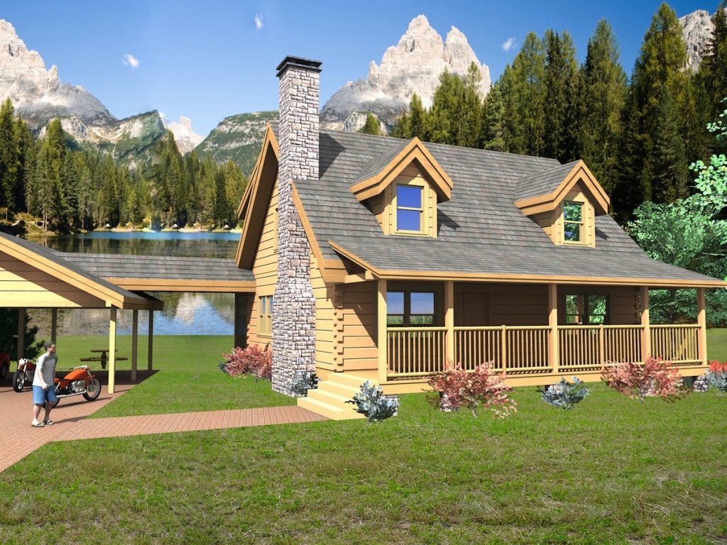 The Kinzel Escape Log Home - Complete Blueprints